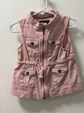 Cynthia Rowley Blush Pink Utility Vest with Brass Zippers